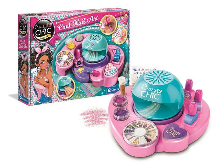 Clementoni Estudio de Uñas Cool Nail Art Se Abre y Se Cierra Incluye Muchos Accesorios 38,5x28,5x7,8 cm