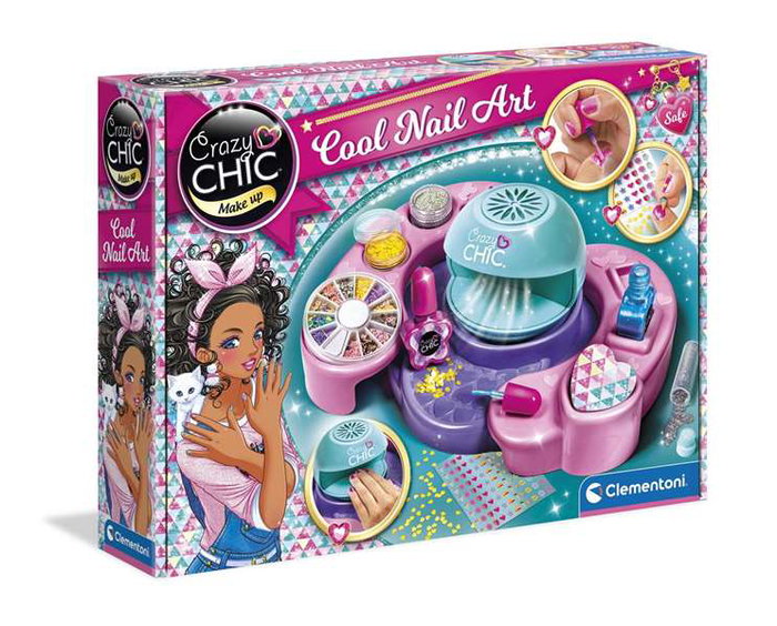 Clementoni Estudio de Uñas Cool Nail Art Se Abre y Se Cierra Incluye Muchos Accesorios 38,5x28,5x7,8 cm