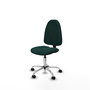 Silla de oficina Algarra con mecanismo Contacto permanente básico tapizada con Similpiel color Verde botella. Equipada con Base cromada, Sin brazos y Ruedas de nailon 50 mm