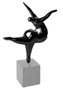 DKD Home Decor Figura de Mujer en Aluminio y Mármol Negro y Blanco