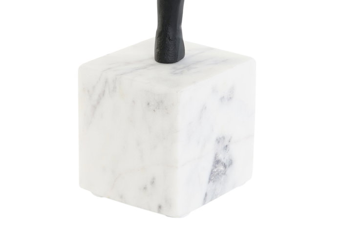 DKD Home Decor Figura de Mujer en Aluminio y Mármol Negro y Blanco