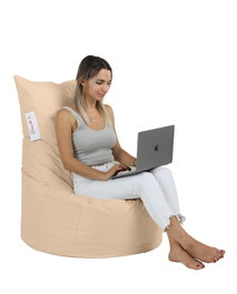 Atelier Del Sofa Bolsa de Frijoles para Jardín Visón - Exterior Impermeable, Poliéster Reciclado, 95x70x40 cm
