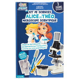 Jeux 2 momes Microscopio para Niños Petits Explora, Científico con 3 Aumentos e Instrumentos, Juguete Educativo a Partir de 6 Años