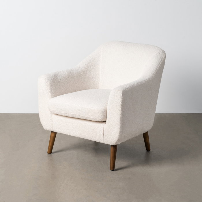 Sillón Blanco Tejido-Madera 74 X 68 X 76 cm