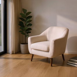 Sillón Blanco Tejido-Madera 74 X 68 X 76 cm
