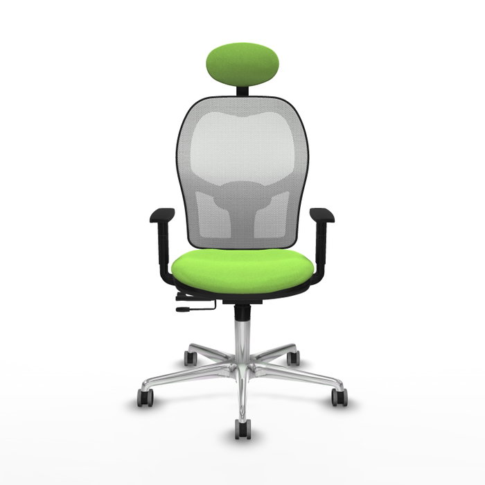 PIQUERAS Y CRESPO Silla de oficina Jorquera con mecanismo Sincro/Traslack, Pistacho y Blanco
