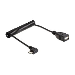 DeLOCK Cable USB 83354 Micro-USB B angulado a USB A OTG espiral