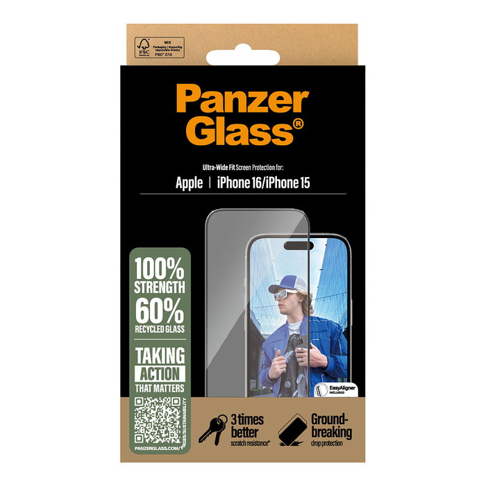 Panzerglass Screenprotect iPhone 24 6.1in Ultra-wide Fit