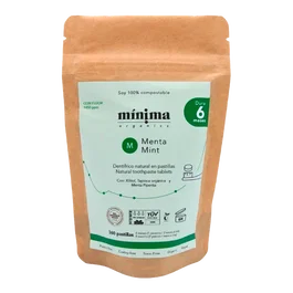 MINIMA ORGANICS Dentifrico En Pastilla Menta Con Fluor Recarga Bolsa 360 Uds