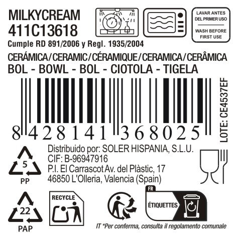 La Mediterranea Bol Rectangular Milkycream 15.2x11cm