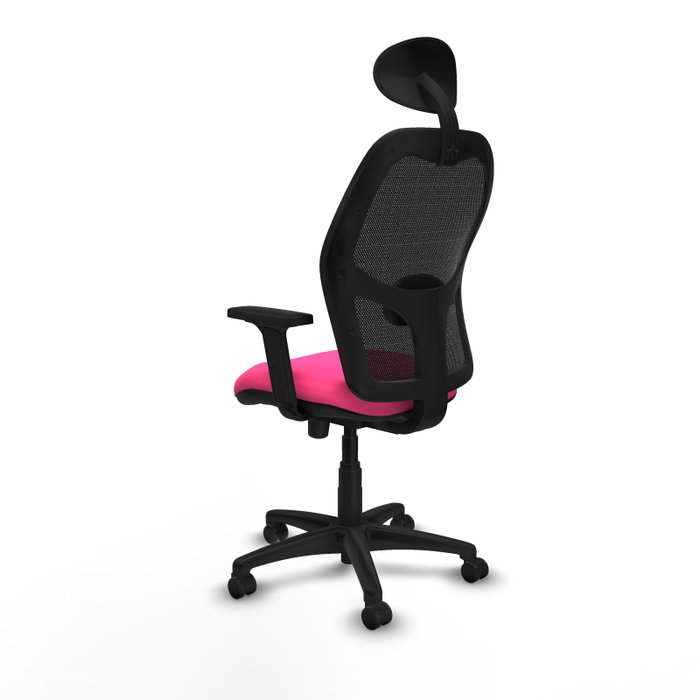PIQUERAS Y CRESPO Alocén con mecanismo traslack, malla negra y asiento rosa