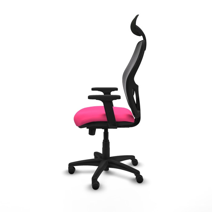 PIQUERAS Y CRESPO Alocén con mecanismo traslack, malla negra y asiento rosa