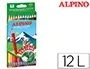 Alpino Lápices de Colores Borrables con Goma Caja de 12 Colores Surtidos