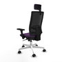 PIQUERAS Y CRESPO Silla de oficina Horna con mecanismo Sincro, Morado y Negro