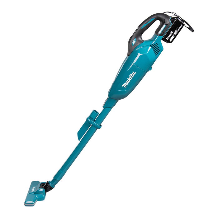 Makita DCL284FZ Aspiradora Escoba 2 en 1 Sin Bolsa a Batería, 18V, Negro y Turquesa, Potencia de Succión 18000 Pa, Peso 1.6 kg
