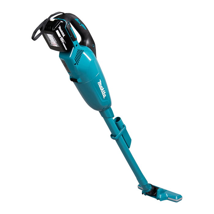 Makita DCL284FZ Aspiradora Escoba 2 en 1 Sin Bolsa a Batería, 18V, Negro y Turquesa, Potencia de Succión 18000 Pa, Peso 1.6 kg