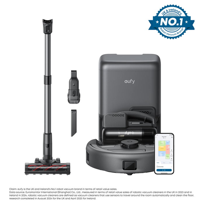 Eufy Robot Aspirador 3 en 1 E20 con LiDAR, Carga y Autovaciado, Negro, 8000 Pa de Succión, WiFi, para Suelos Duros Eufy Robot Aspirador 3 en 1 E20 con LiDAR, Carga y Autovaciado, Negro, 8000 Pa de Succión, WiFi, para Suelos Duros