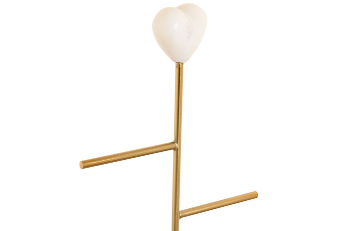 DKD Home Decor Joyero Blanco Dorado Mármol Metal Corazón 16 x 32 x 13 cm