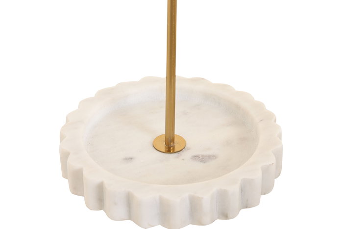 DKD Home Decor Joyero Blanco Dorado Mármol Metal Corazón 16 x 32 x 13 cm