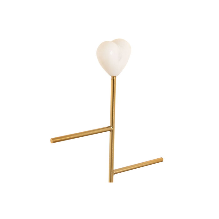 DKD Home Decor Joyero de Mármol y Metal Corazón Blanco y Dorado DKD Home Decor Joyero de Mármol y Metal Corazón Blanco y Dorado