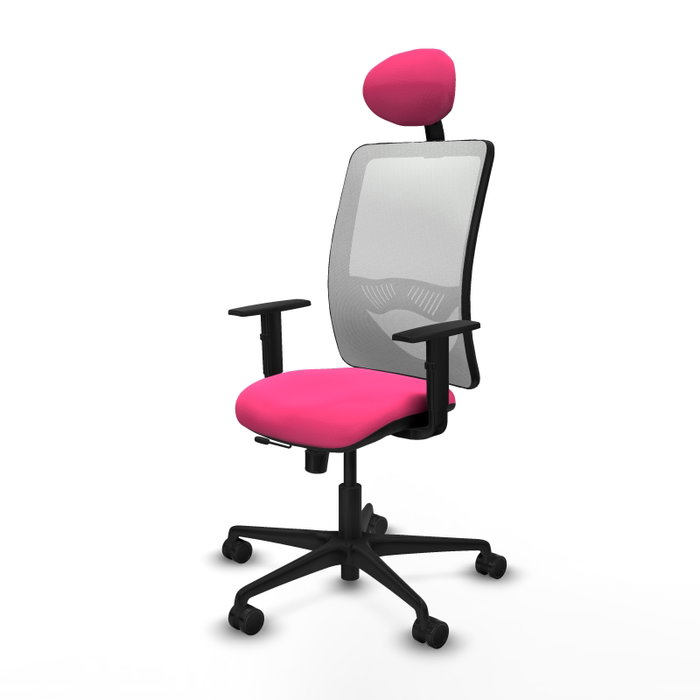 PIQUERAS Y CRESPO Silla de oficina Zulema Rosa y Blanco con mecanismo Sincro/Traslack PIQUERAS Y CRESPO Silla de oficina Zulema Rosa y Blanco con mecanismo Sincro/Traslack
