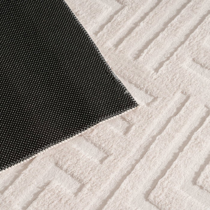 Alfombra Geométrico Crudo Poliester 80 X 1,70 X 150 cm