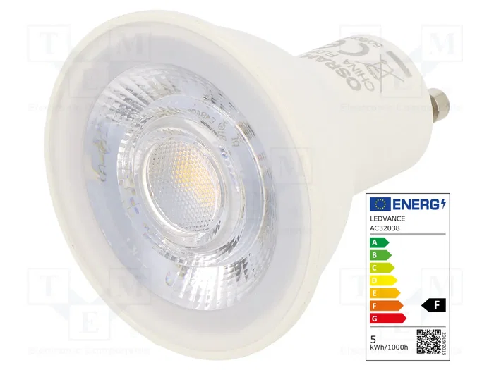 ams OSRAM Lámpara LED GU10 5W 2700K Blanco Caliente ams OSRAM Lámpara LED GU10 5W 2700K Blanco Caliente