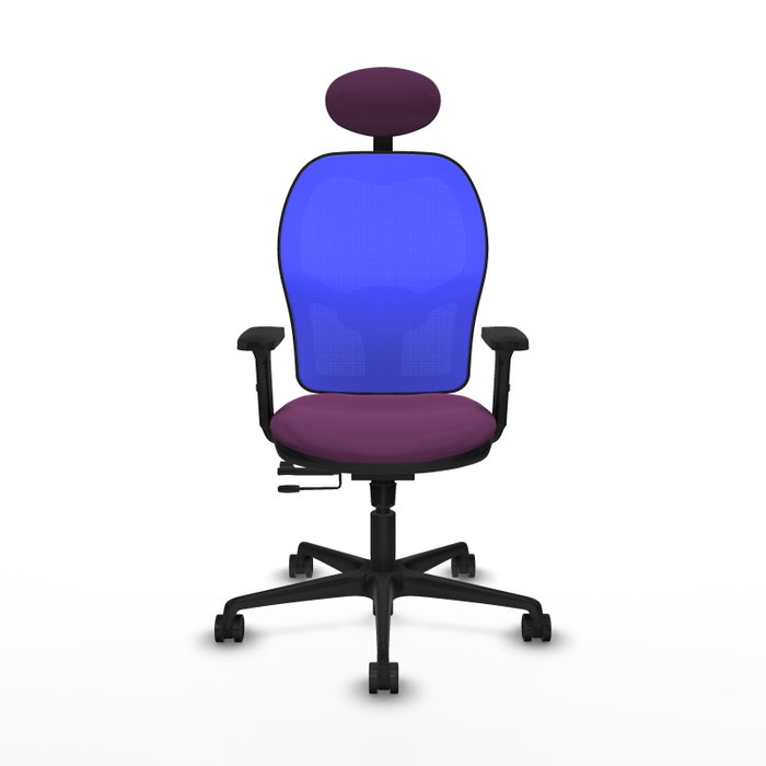 PIQUERAS Y CRESPO Silla de oficina Jorquera con mecanismo Sincro/Traslack, Morado y Azul