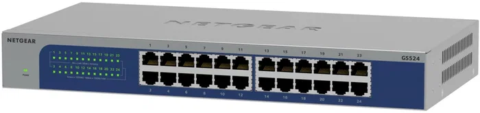 Netgear GS524-300EUS - Switch Gigabit Ethernet No Administrado, 24 Puertos, Capacidad de Conmutación 48 Gbps, Gris