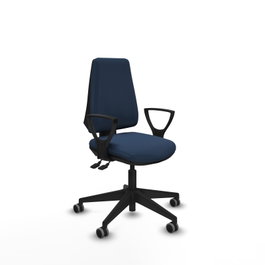 PIQUERAS Y CRESPO Silla de oficina Elche con mecanismo Asincro, azul marino