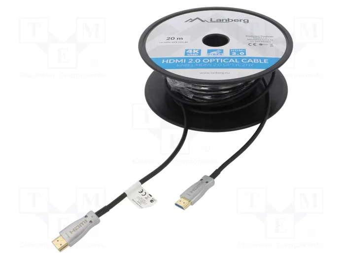 Lanberg Cable HDMI v2.0 Óptico AOC 20m Negro