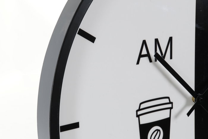 DKD Home Decor Reloj de Pared Moderno Negro Blanco 4 x 60 x 60 cm