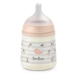 Suavinex Biberón Birdies Tetina SX Pro S - 150 ml - Para bebés de 0 a 3 meses - Color Rosa - Ref. AACJT20837