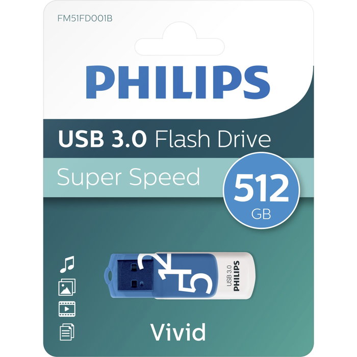 Philips FM51FD001B/00 USB Flash Drive 51 GB Azul, Blanco
