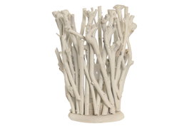 DKD Home Decor Lampara Sobremesa Mediterraneo Blanco 18 x 26 x 18 cm