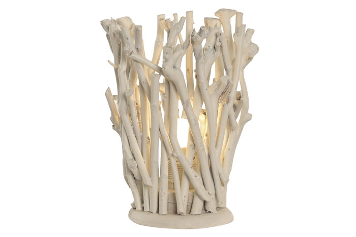DKD Home Decor Lampara Sobremesa Mediterraneo Blanco 18 x 26 x 18 cm