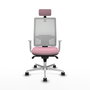 PIQUERAS Y CRESPO Silla de oficina Horna Rosa y Blanca con mecanismo Sincro