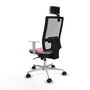 PIQUERAS Y CRESPO Silla de oficina Horna Rosa y Blanca con mecanismo Sincro