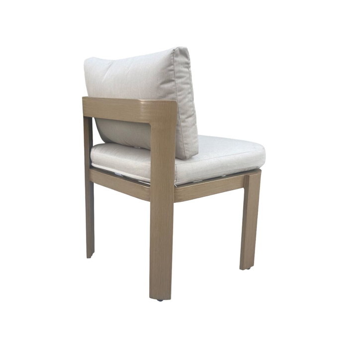 DKD Home Decor Mesa de Comedor para Terraza y Jardín, Set de 7 Piezas en Aluminio y Olefina Marrón, 105 x 75 x 182 cm