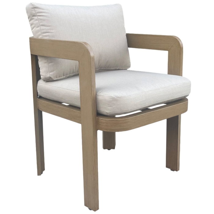 DKD Home Decor Mesa de Comedor para Terraza y Jardín, Set de 7 Piezas en Aluminio y Olefina Marrón, 105 x 75 x 182 cm