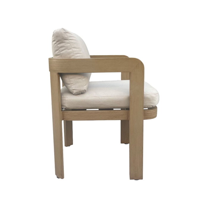 DKD Home Decor Mesa de Comedor para Terraza y Jardín, Set de 7 Piezas en Aluminio y Olefina Marrón, 105 x 75 x 182 cm