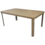 DKD Home Decor Mesa de Comedor para Terraza y Jardín, Set de 7 Piezas en Aluminio y Olefina Marrón, 105 x 75 x 182 cm