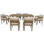 DKD Home Decor Mesa de Comedor para Terraza y Jardín, Set de 7 Piezas en Aluminio y Olefina Marrón, 105 x 75 x 182 cm