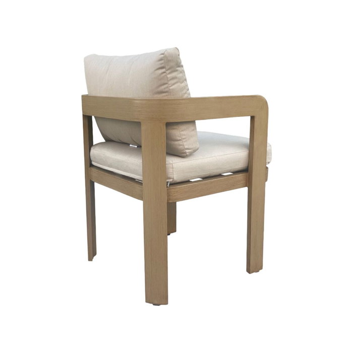 DKD Home Decor Mesa de Comedor para Terraza y Jardín, Set de 7 Piezas en Aluminio y Olefina Marrón, 105 x 75 x 182 cm