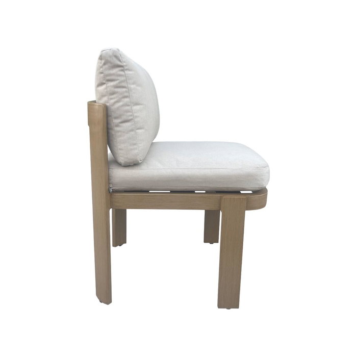 DKD Home Decor Mesa de Comedor para Terraza y Jardín, Set de 7 Piezas en Aluminio y Olefina Marrón, 105 x 75 x 182 cm
