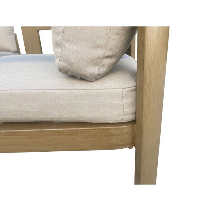 DKD Home Decor Mesa de Comedor para Terraza y Jardín, Set de 7 Piezas en Aluminio y Olefina Marrón, 105 x 75 x 182 cm