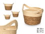 GIFTDECOR Set de 3 Cestos Redondos con Asas Natural