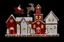 DKD Home Decor Casa Resina LED Rojo y Blanco 41x7,5x27 cm