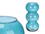 GIFTDECOR Jarrón de Cristal Triple Esfera Turquesa