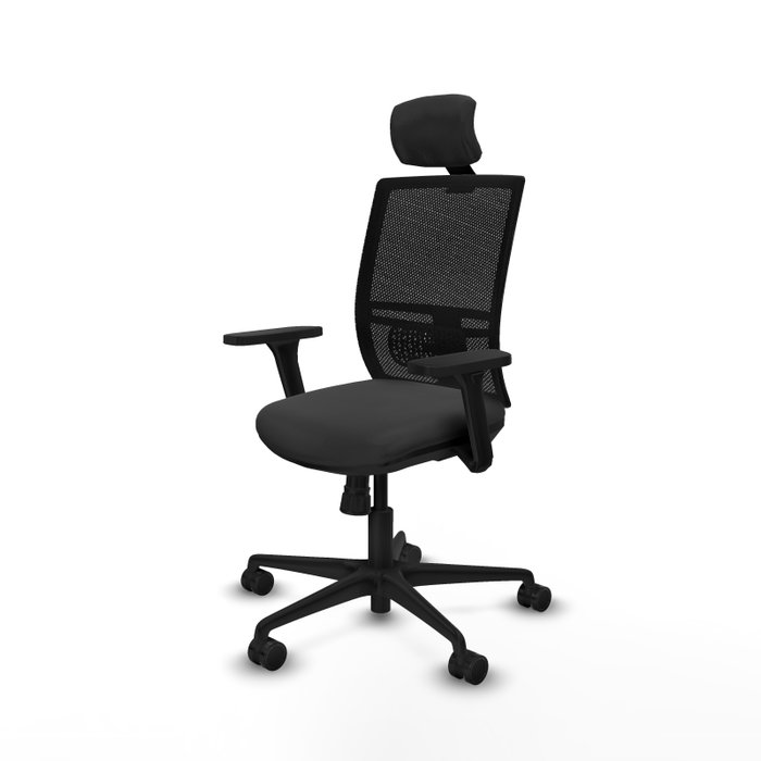 PIQUERAS Y CRESPO Silla de oficina Yunquera con mecanismo Sincro, Gris oscuro y Negro
